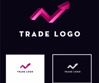 Perdagangan Logotype Template Modern 3d Panah Sketsa