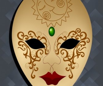 Traditional Mask Background Scary Design Woman Face Icon