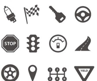 Traffic Elements Vector Icons