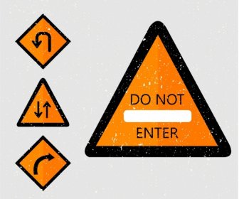 Traffic Signs Template Retro Geometric Design