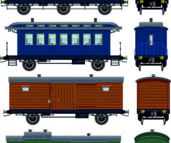 Elementos De Diseño De Trenes Gráfico Vectorial 3