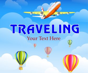 Tralveling Background With Balloon And Airplane