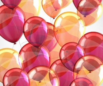 Transparent Colored Balloons Vector Background