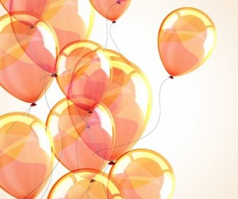 Transparente Farbige Luftballons Vektor-Hintergrund