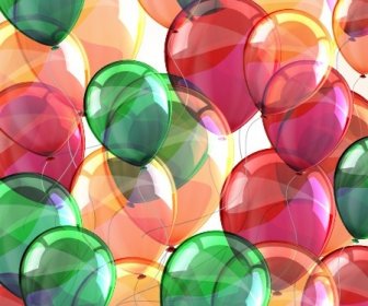 Przezroczyste Kolorowe Balony Wektor Tle