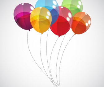 Arka Plan şeffaf Renkli Balonlar Vektör