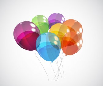 Transparente Farbige Luftballons Vektor-Hintergrund