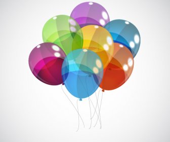 Ballons Colorés Transparents Vector Background