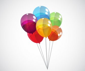 透明彩色氣球向量背景