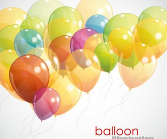 Transparente Farbige Luftballons Vectro Hintergründe
