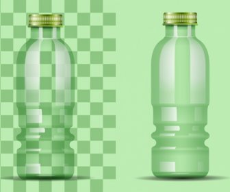 Transparentes Glas Flasche Symbole