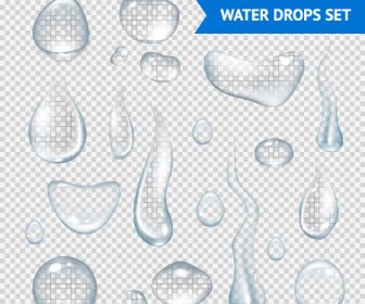 Vector Ilustración De Gotas De Agua Transparente