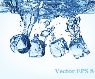 透明な水のスプラッシュ効果のベクトルの背景