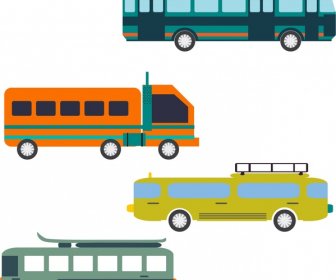 Recogida De Vehículos De Transporte De Diversos Tipos En El Fondo Blanco
