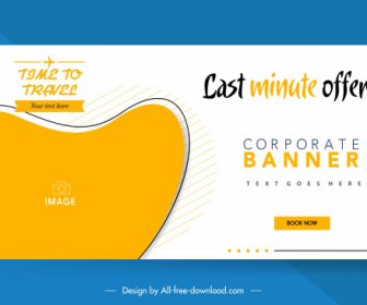 travel advertising banner bright abstract curves sketch