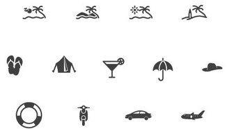 Symbole Für Reisen Und Urlaub