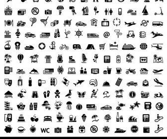Travel And Tourism Icons Set Vector