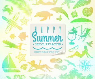 Travel Elements With Summer Holiday Background