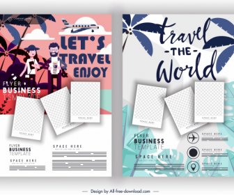Travel Flyer Templates Colorful Classic Decor