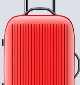 旅行時間バナー赤い荷物アイコン装飾