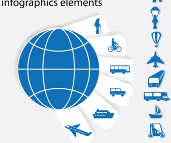 Perjalanan Dengan Unsur-unsur Infografis Bumi