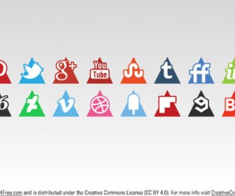 Dreieck Social Media Icons Set
