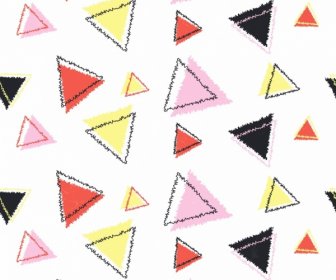 Triangles Background Colorful Repeating Sketch