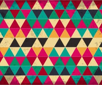Triangles Pattern Background Colorful Vintage Repeating Style