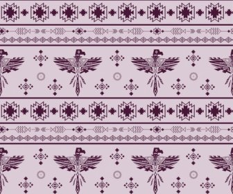 Tribal Classical Repeating Pattern Design Legendary Birds Decoration