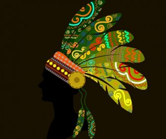 Tribal Human Design Colorful Boho Silhouette Style