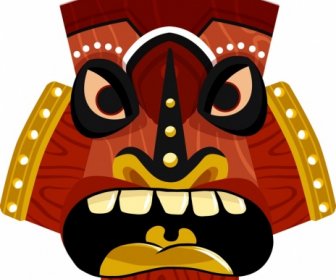 Masque Tribal Icône D'horreur Face Décor Classique Coloré