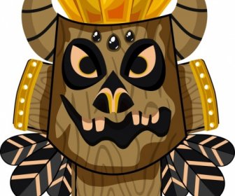 Tribal Mask Template Horror Face Design