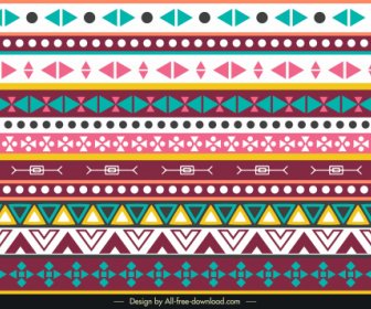 Tribal Pattern Repeating Geometric Shapes Decor Horizontal Layout