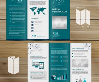 Trifold Brochure Mockup Realistic Rendering Of Trifold Brochure Background 3d Illustration Abstract Business Tri Fold Leaflet Flyer Vector Design Set Three Fold Presentation Layout A4 Size