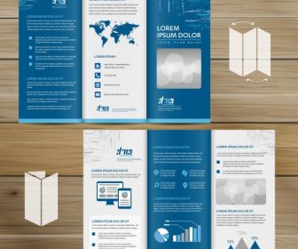 Trifold Brochure Mockup Realistic Rendering Of Trifold Brochure Background 3d Illustration Abstract Business Tri Fold Leaflet Flyer Vector Design Set Three Fold Presentation Layout A4 Size