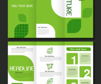 Trifold Brochure Template Elegant Green Bright Decor