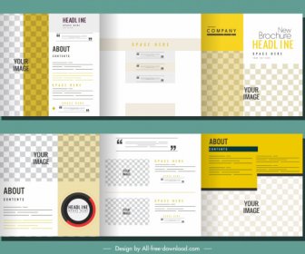 Trifold Brochure Templates Modern Bright Checkered Decor