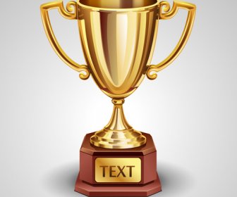 Trophy Cup And Medals Vector Set 5