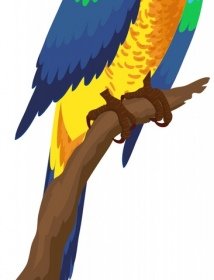 Ícone De Papagaio Tropical Esboço Colorido Empoleirado