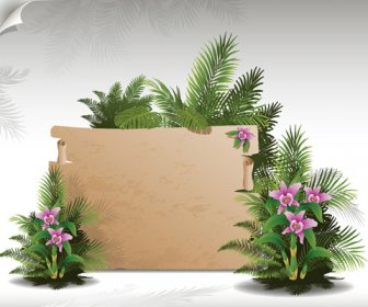ビルボード ベクター デザインを持つ熱帯植物