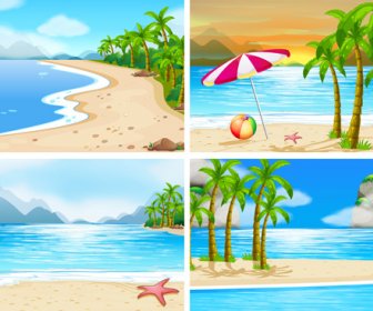 Tropical Travel Sea Background Vector