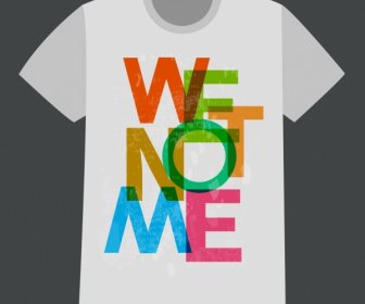 Tshirt Design Young Style Colorful Words Decoration