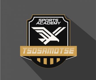Tsosamotse Sports Academy Logo Template Eagle Outline Frame Texts Flat Design