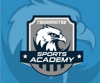 Templat Logo Akademi Olahraga Tsosamotse Garis Besar Wajah Elang Yang Elegan