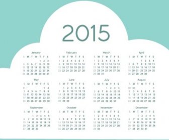 Turquoise Cloud Background15 Vector Calendar