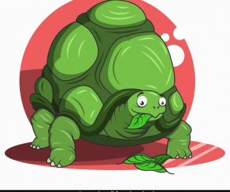 Schildkröte Tier Ikone Niedliche Cartoon Charakterskizze