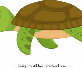 Turtle Icon Cute Colored Cartoon Sketch