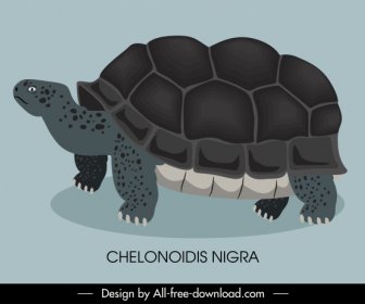 Schildkröte Symbol Dunkle Handgezeichnete Cartoon-Skizze