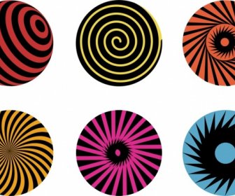 Twist Circles Icons Collection Multicolored Delusion Design