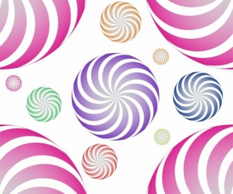 Twisted Circles Background Colorful Flat Decor